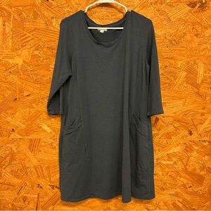 Pure Jill Dark Blue Green Dress with Pockets - Size M